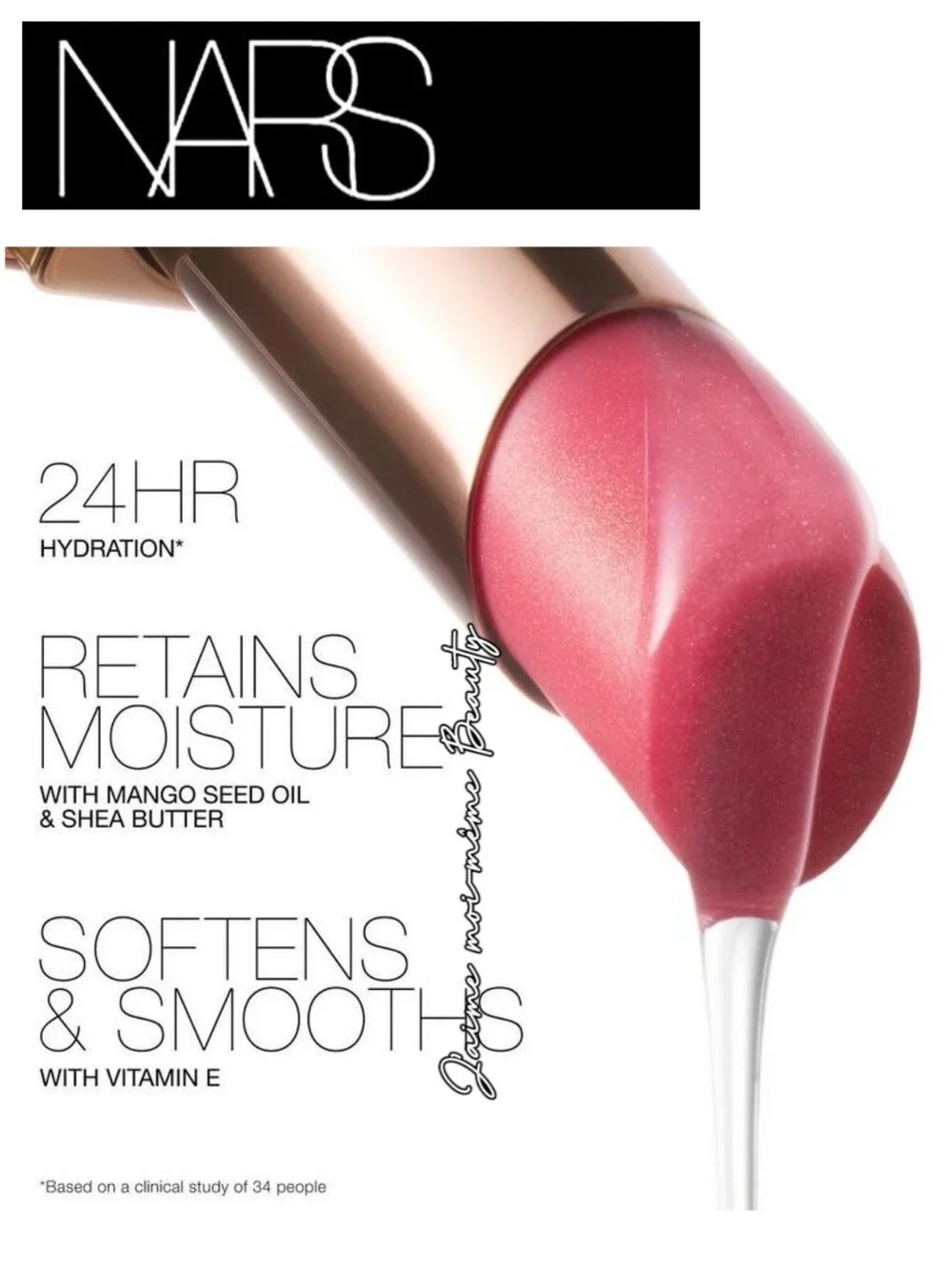 NARS Orgasm Afterglow Hydrating Sheer Tinted Lip Balm - Peachy Pink Gold Shimmer